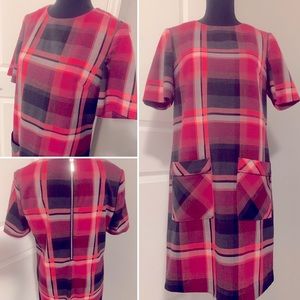 Next Tailoring Short Sleeve Plaid Shift